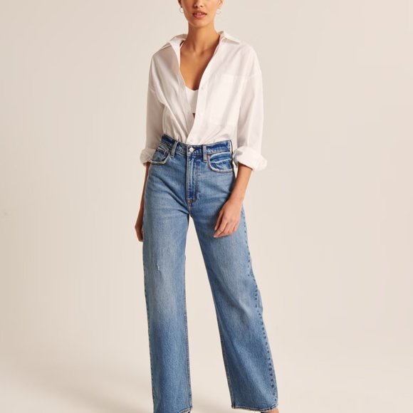 Abercrombie Poplin White Button Shirt - Picture 3 of 4